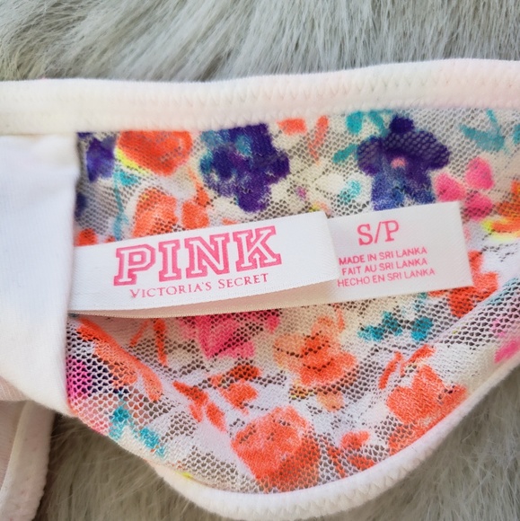 PINK Victoria's Secret Neon Lace Bandeau Sz S - Picture 4 of 5